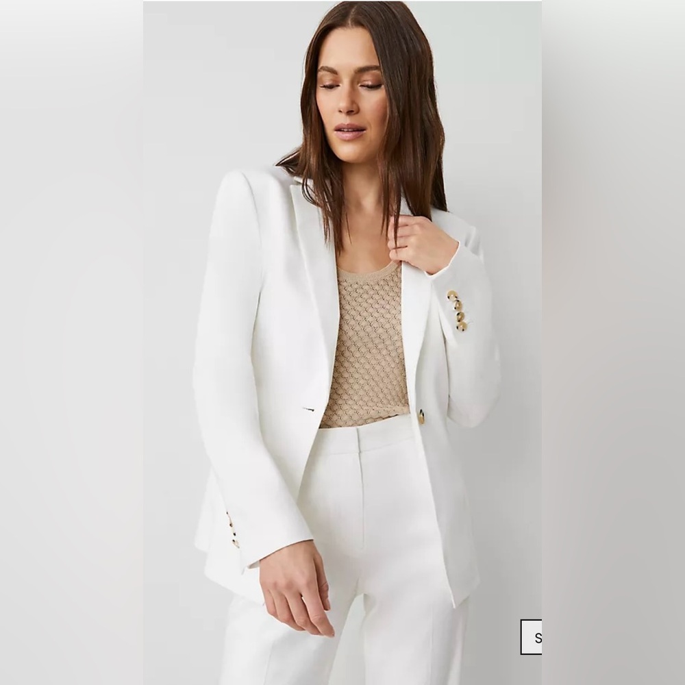 NWT Ann Taylor One Button Linen Blend Blazer, 4